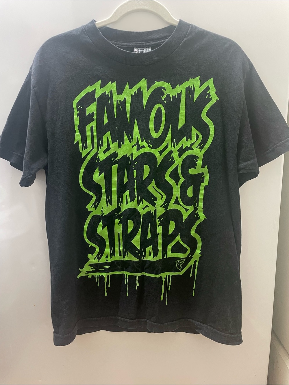 Famous Stars And Straps T-Shirt Men’s M Y2K Logo Skater Black Green Skate